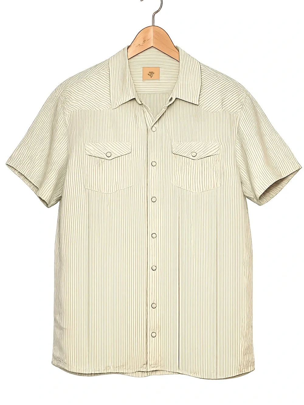 100% Linen Coastal Stripe Button-Up Shirt | Euro Summer Resort Casual - Picture 2 of 8